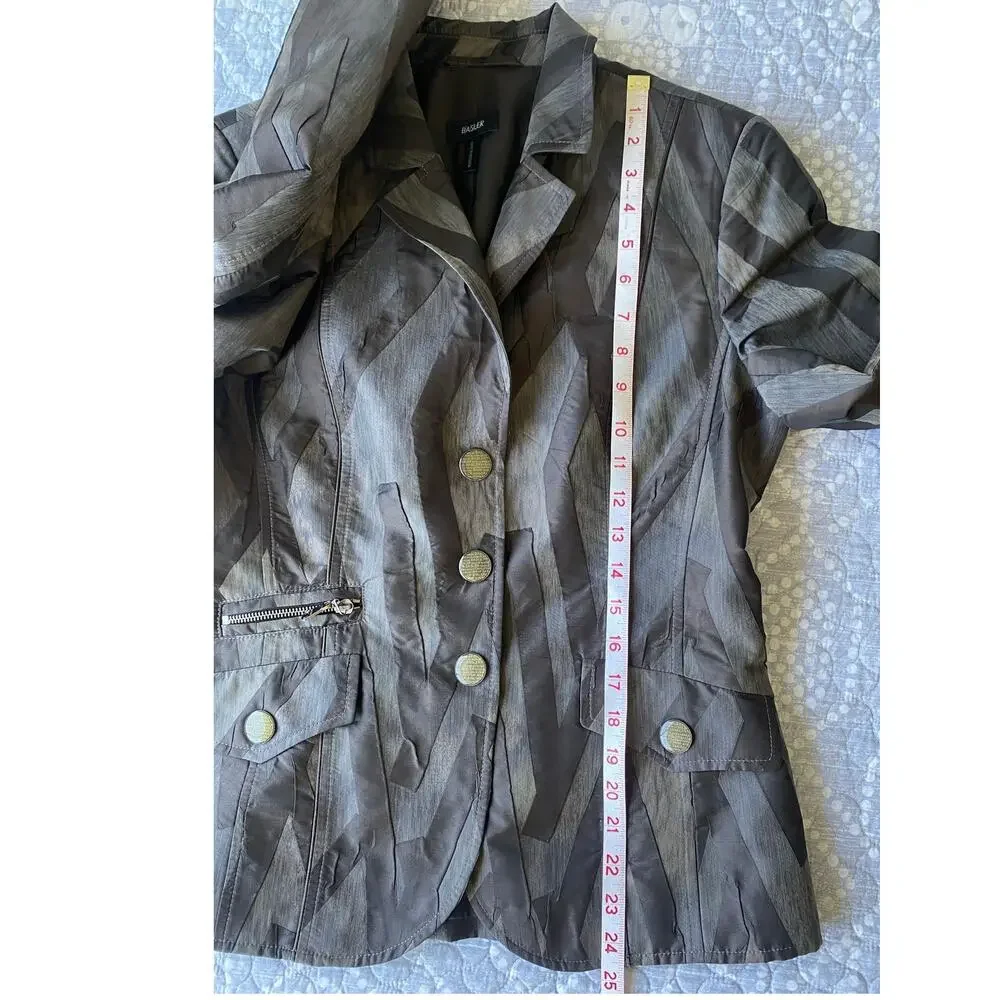 Basler Blazer with Wide Belt in Brown Artistic Pattern Size 6 US - Picture 11 of 14